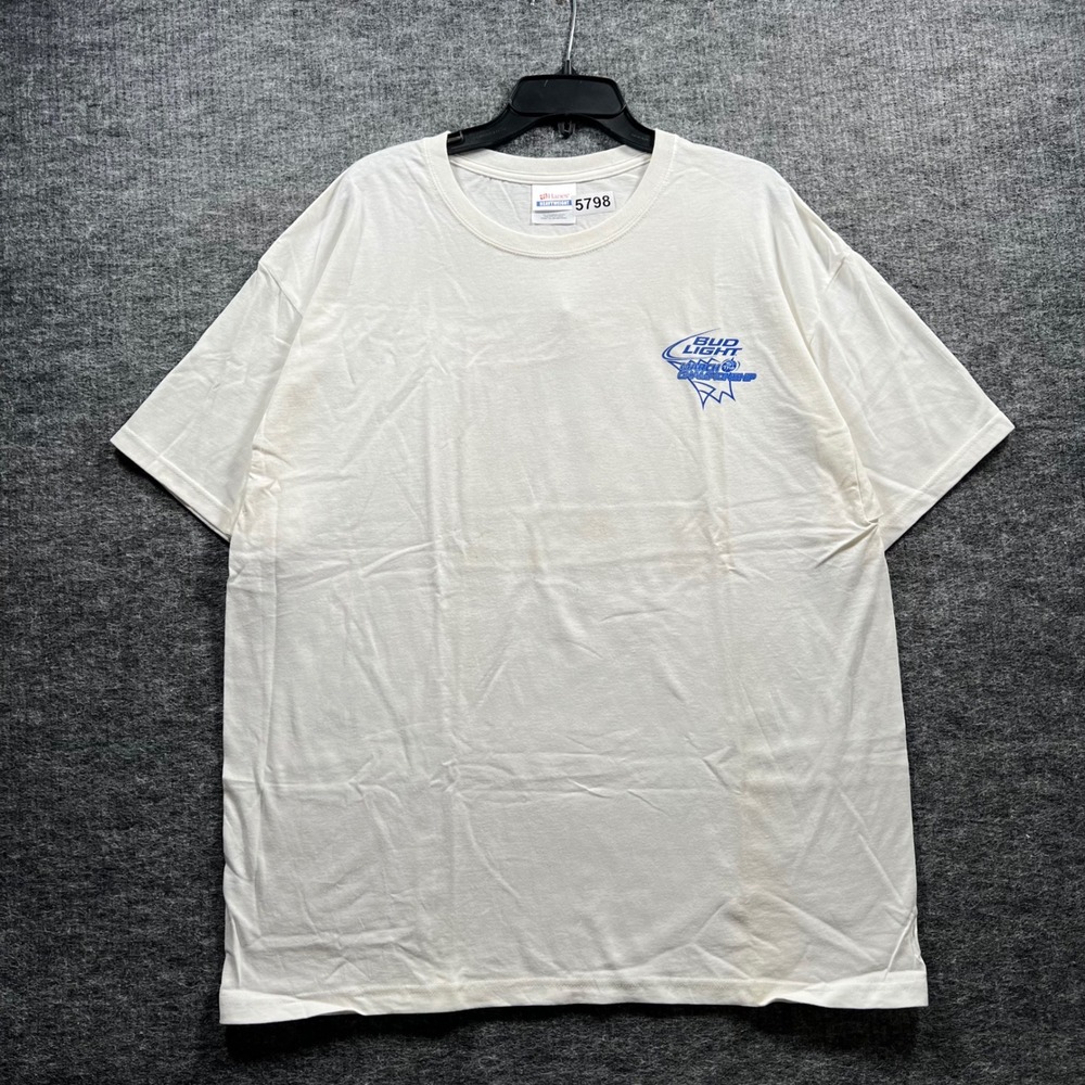 Hanes Bud Light March to the Championship Basketball T-Shirt Mens XL White 5798